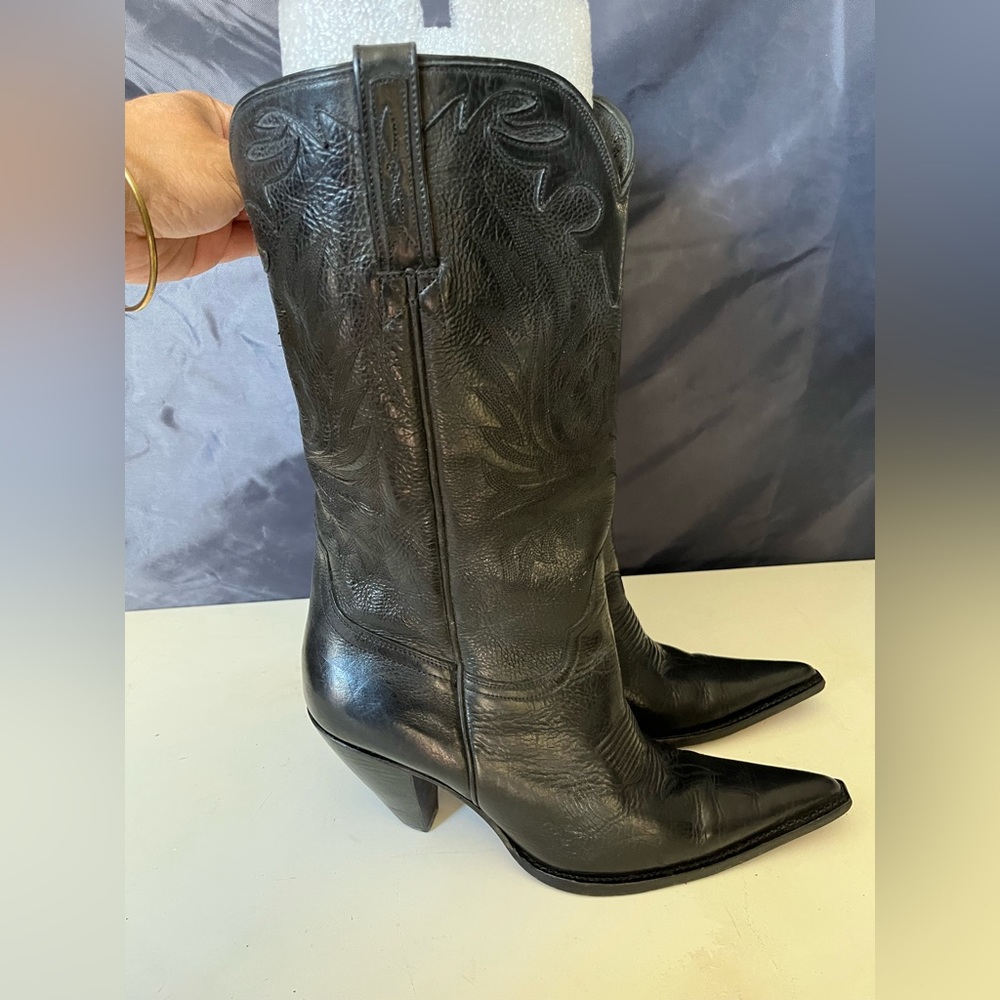 Handcrafted in Brazil Charliee 1 Horse by Luchesse Black Leather Boots SZ 9b